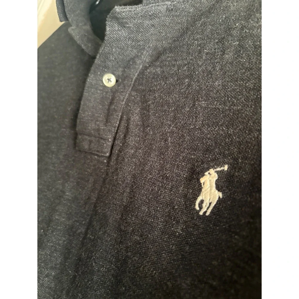 Polo Ralph Lauren Mens Classic Fit Polo Shirt Charcoal Heather Grey XL Short Slv